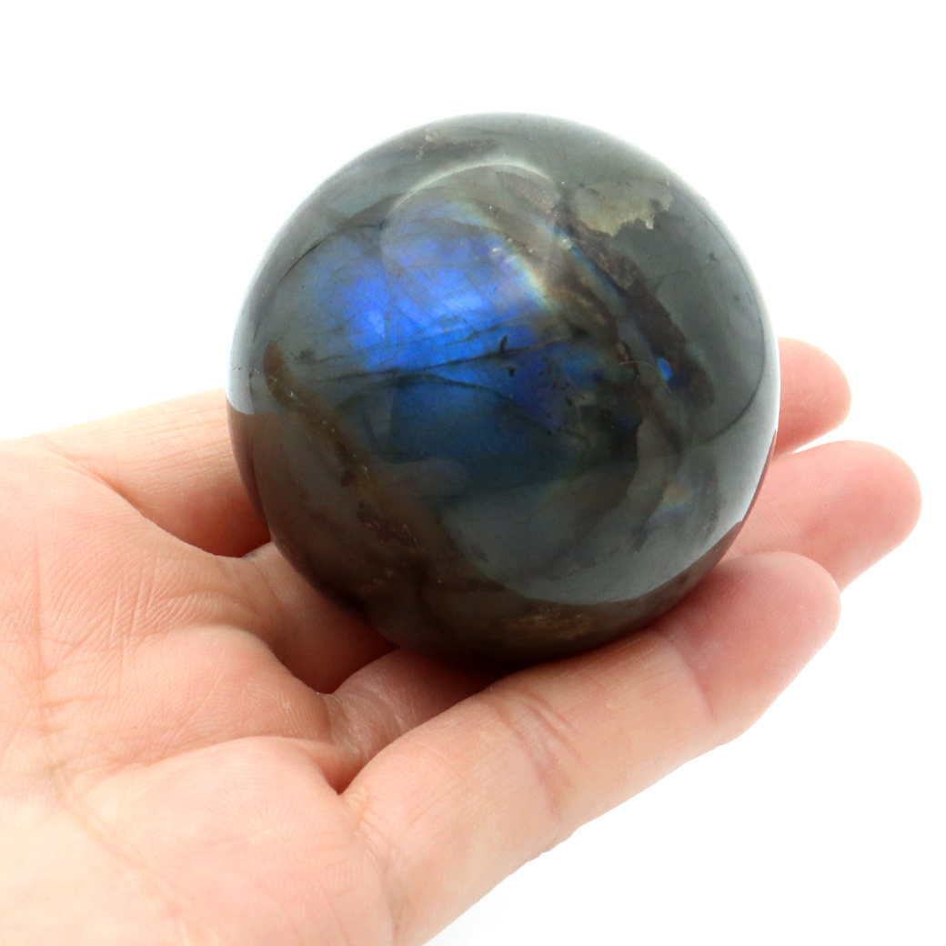 ラブラドライト 丸玉 台座付き マダガスカル産 1点もの スフィア 天然石 パワーストーン 置物
