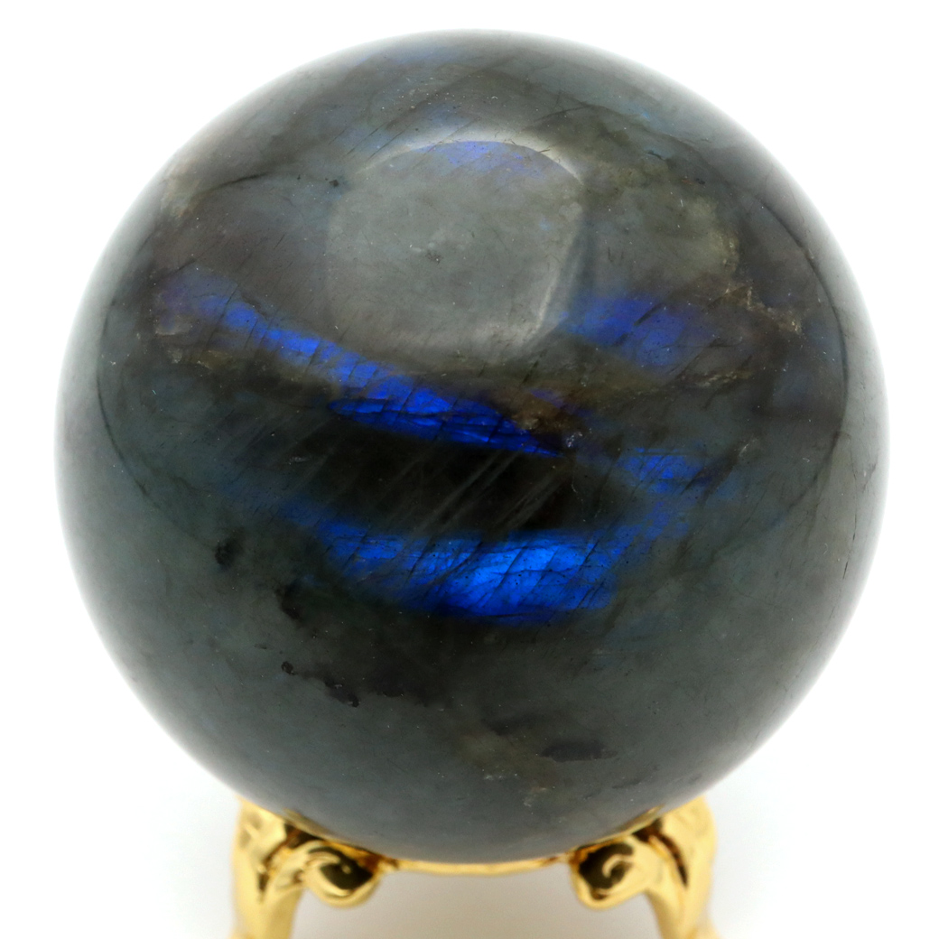 ラブラドライト 丸玉 台座付き マダガスカル産 1点もの スフィア 天然石 パワーストーン 置物