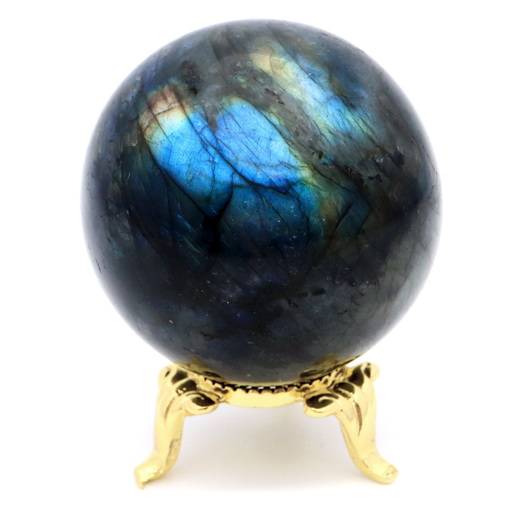 ラブラドライト 丸玉 49mm 台座付きマダガスカル産 1点もの スフィア 父の日 プレゼント