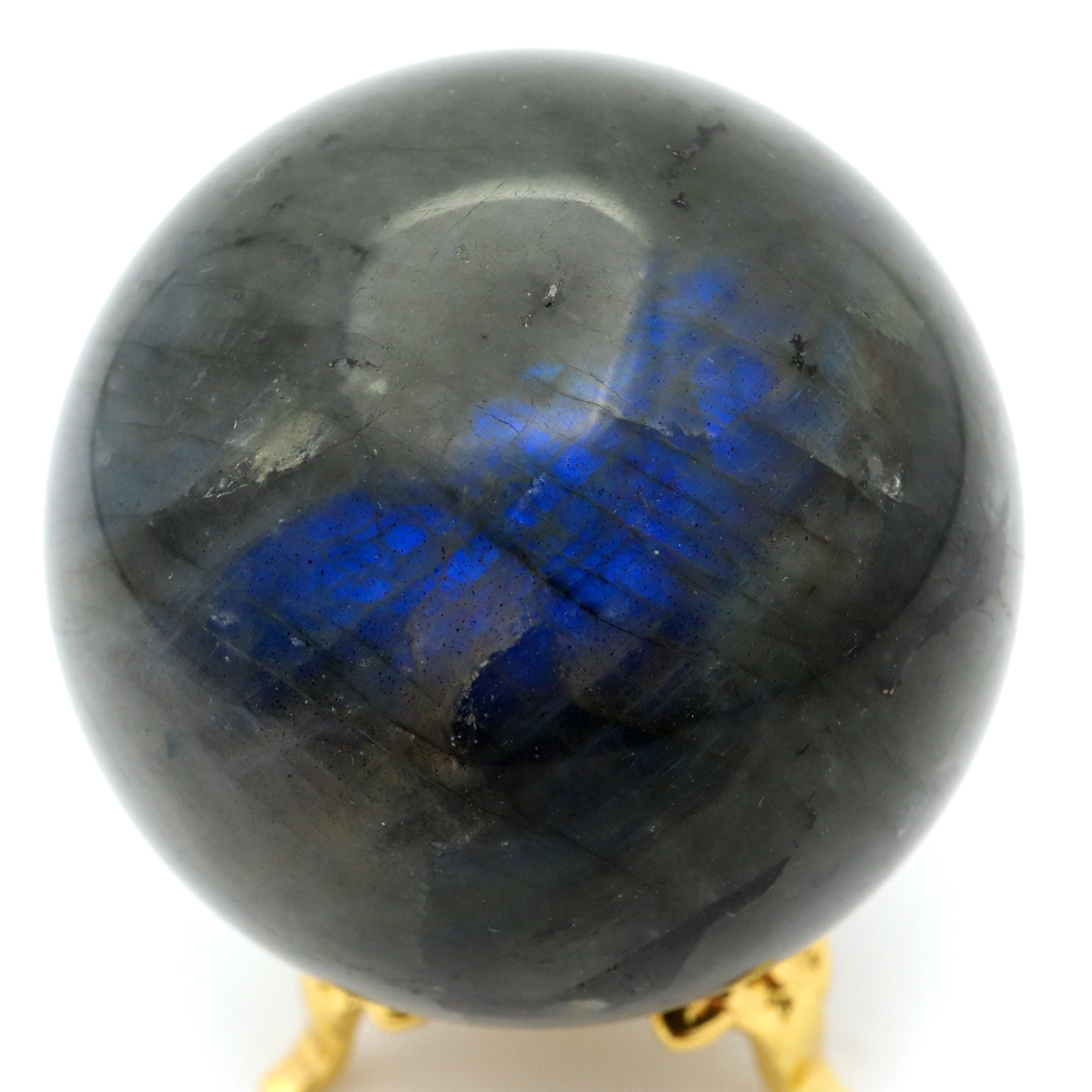 ラブラドライト 丸玉 台座付き マダガスカル産 1点もの スフィア 天然石 パワーストーン 置物