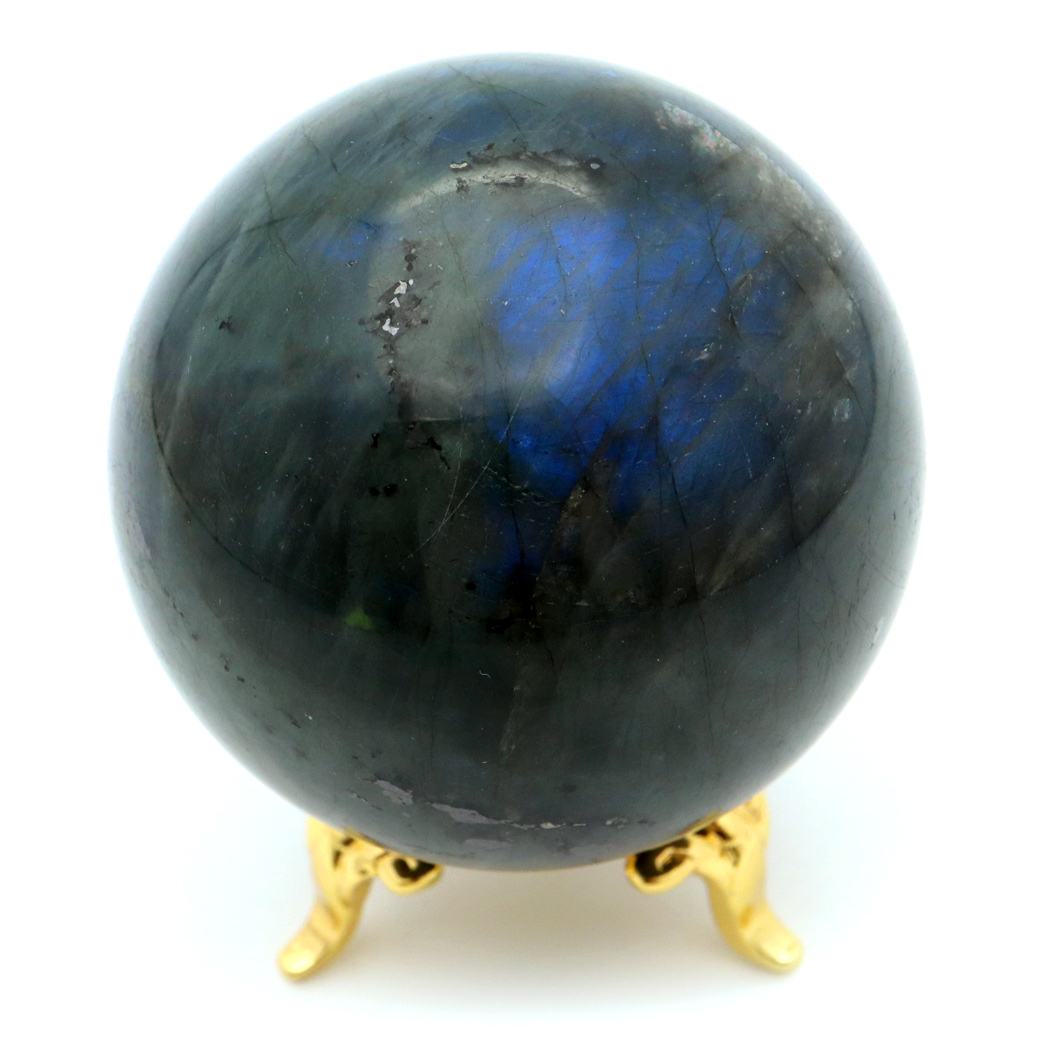 ラブラドライト 丸玉 台座付き マダガスカル産 1点もの スフィア 天然石 パワーストーン 置物