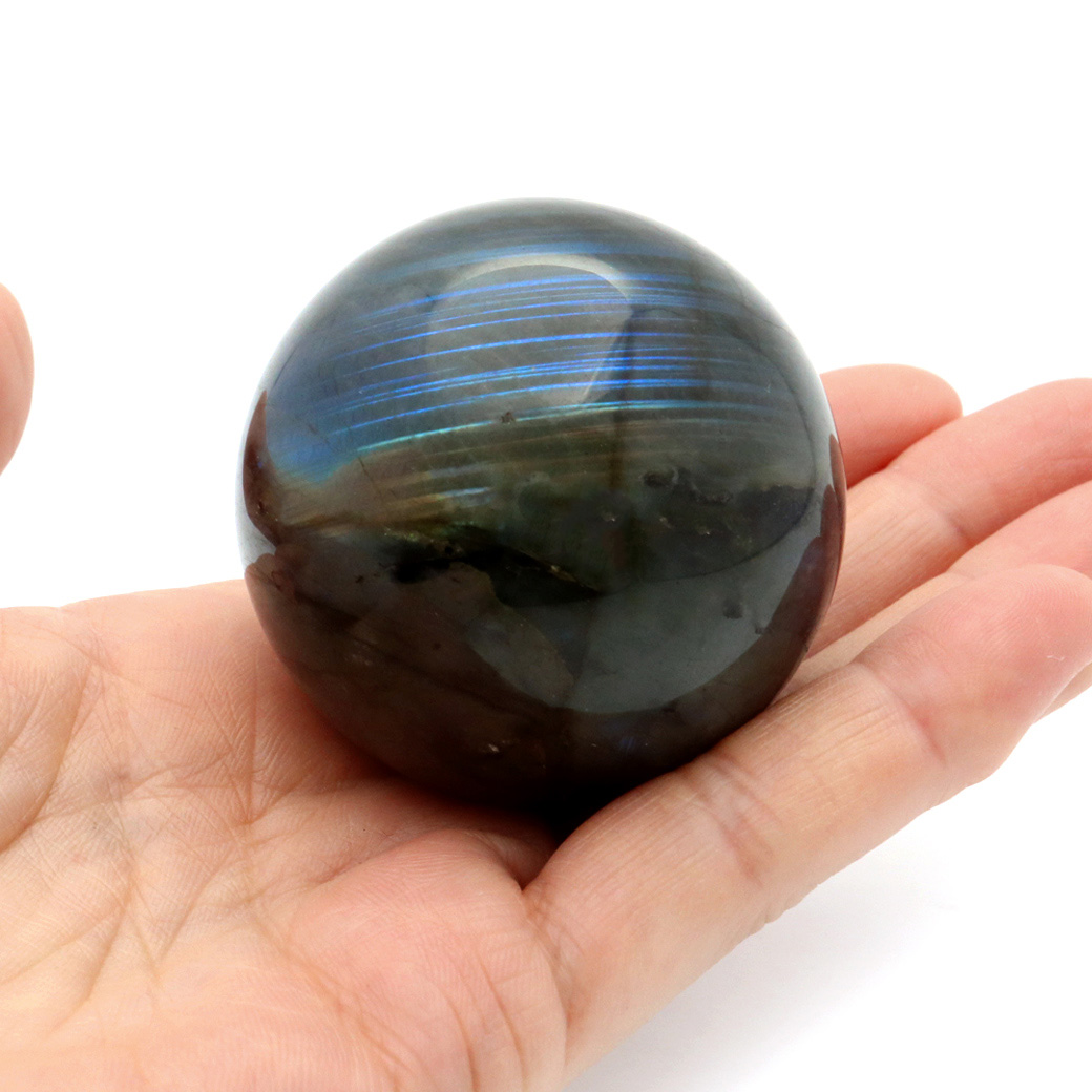 ラブラドライト 丸玉 台座付き マダガスカル産 1点もの スフィア 天然石 パワーストーン 置物