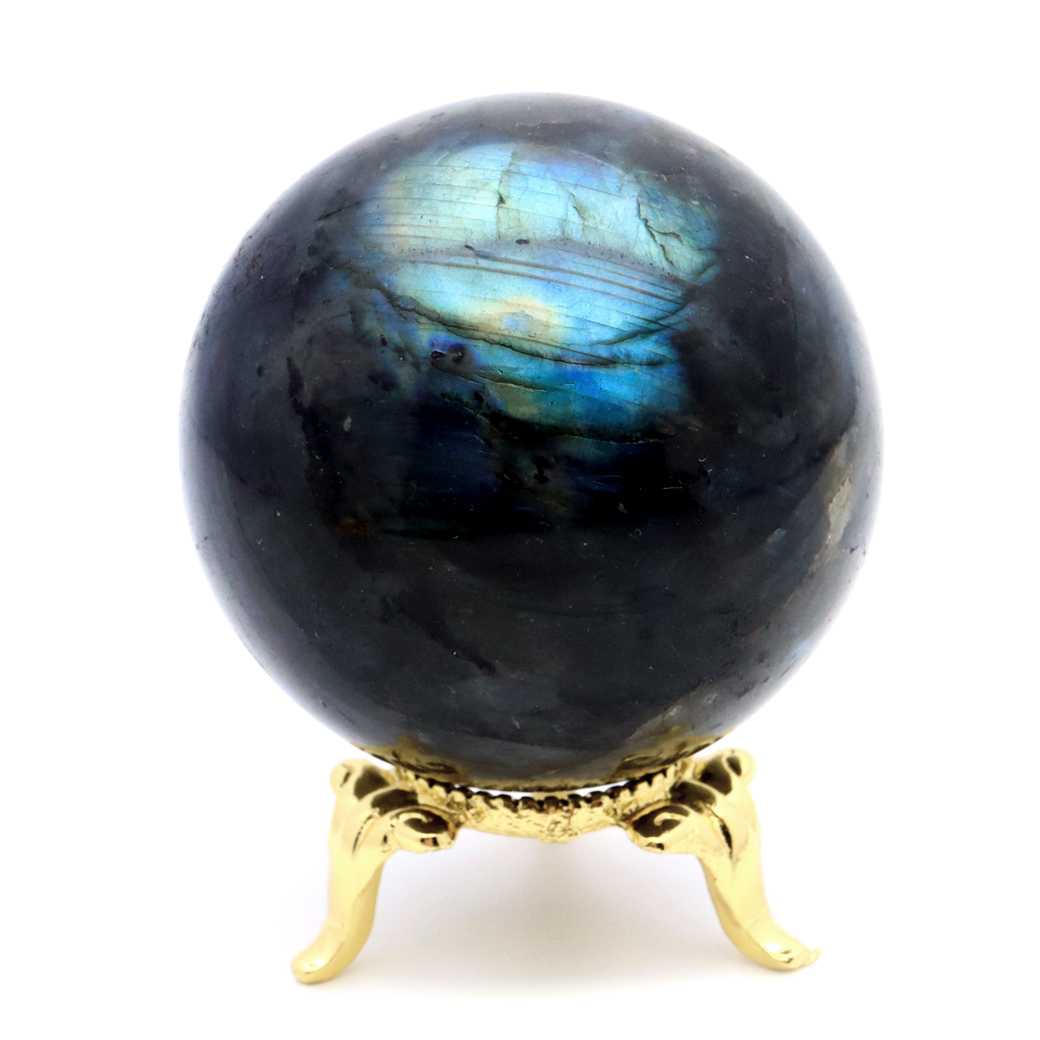 ラブラドライト 丸玉 49mm 台座付きマダガスカル産 1点もの スフィア 父の日 プレゼント