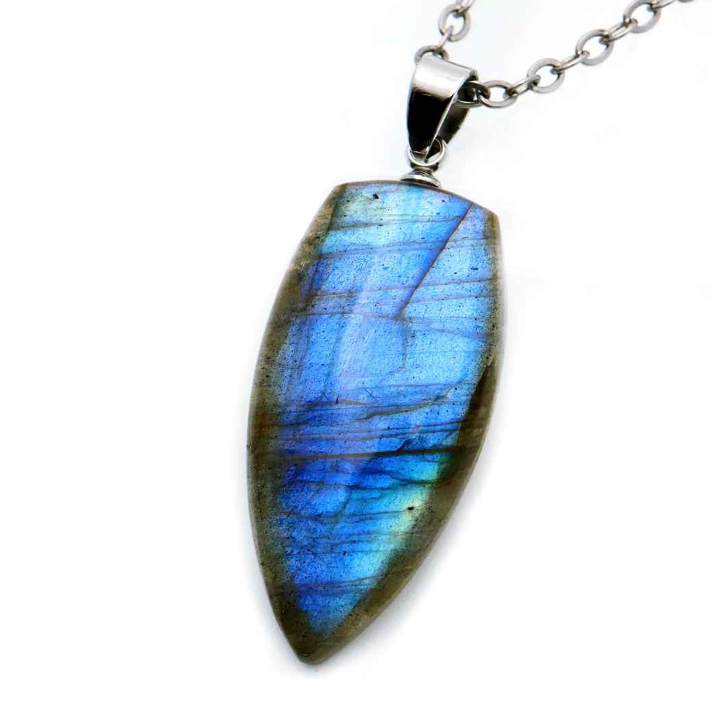 ラブラドライト ペンダント ネックレス 天然石 AAA ブルーシラー パワーストーン 1点もの Labradorite