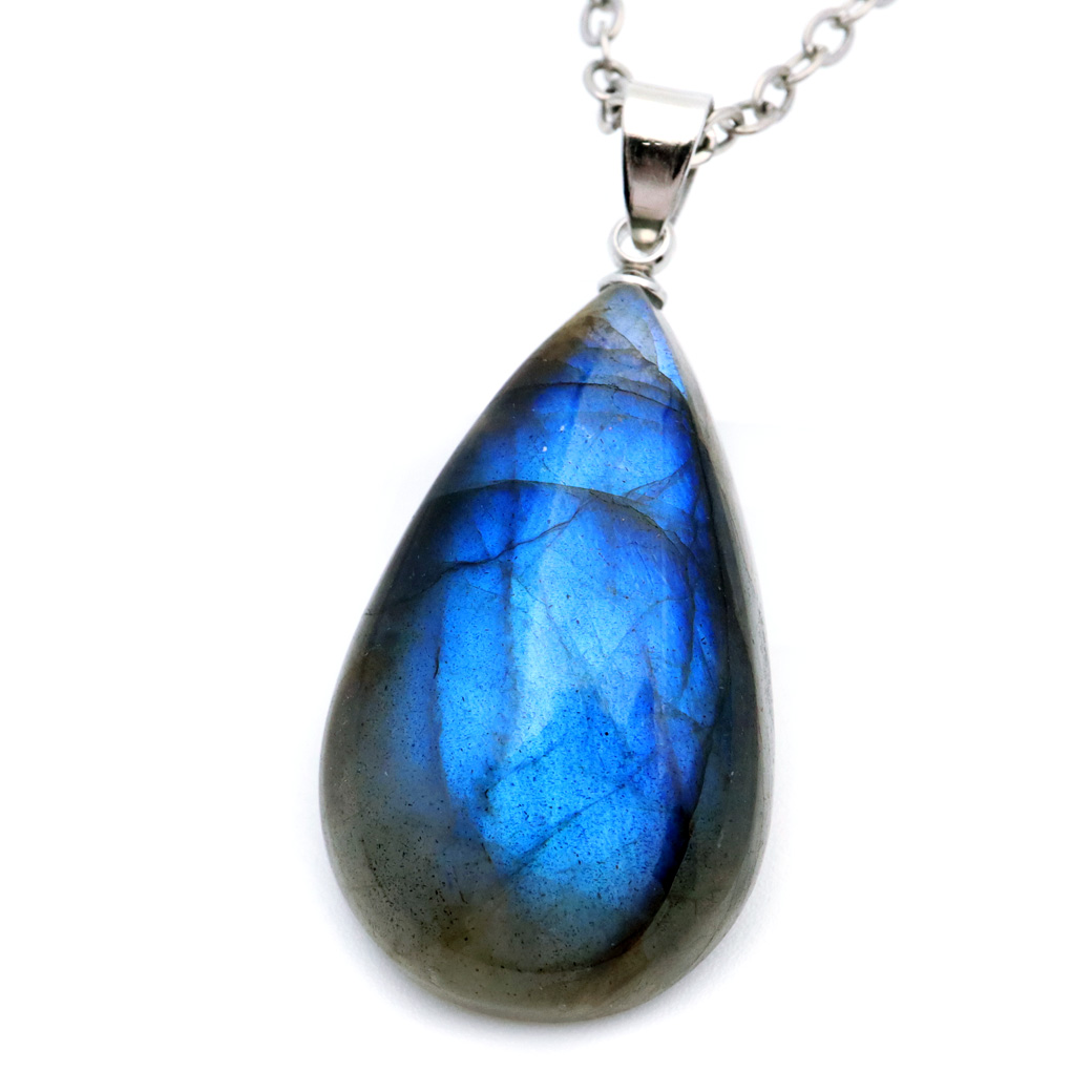 ラブラドライト ペンダント ネックレス 天然石 AAA ブルーシラー パワーストーン 1点もの Labradorite