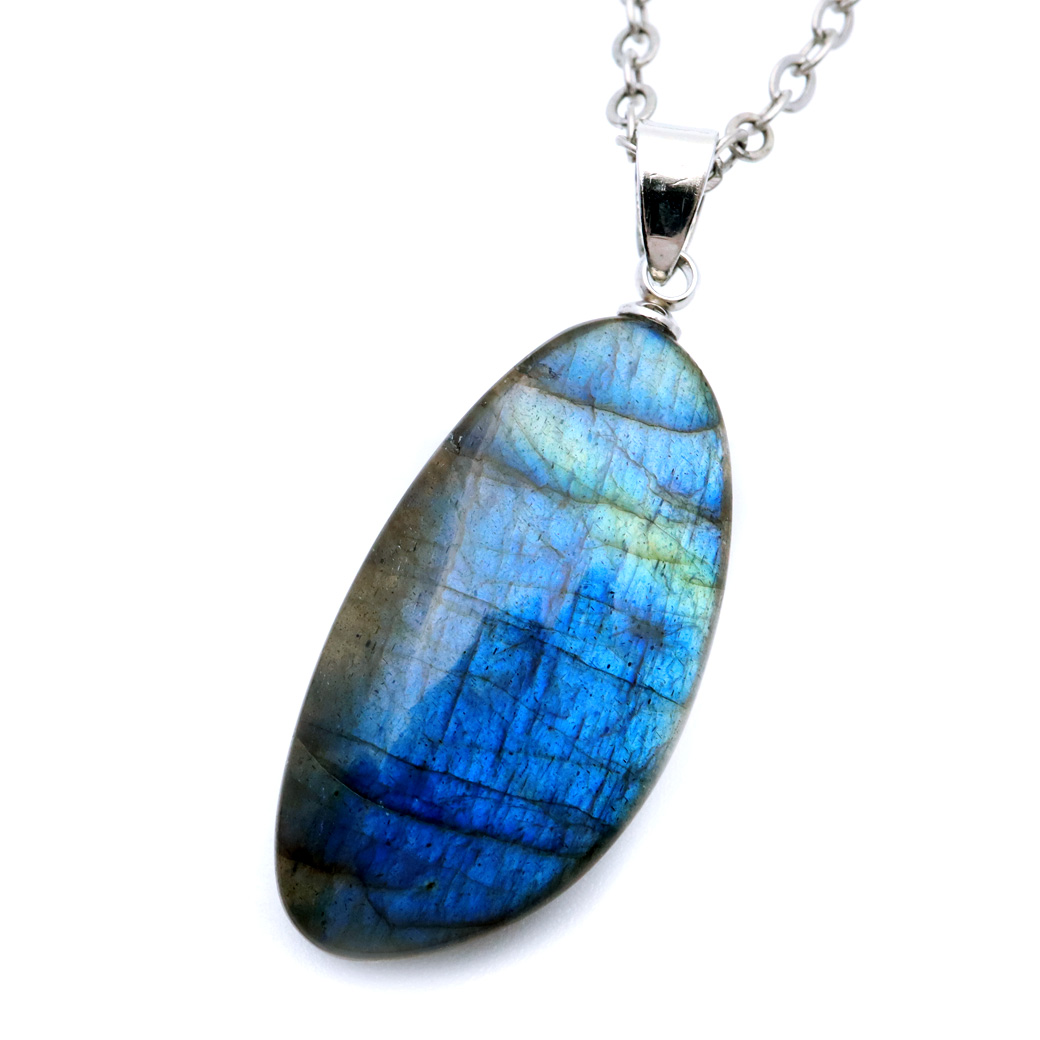 ラブラドライト ペンダント ネックレス 天然石 AAA ブルーシラー パワーストーン 1点もの Labradorite
