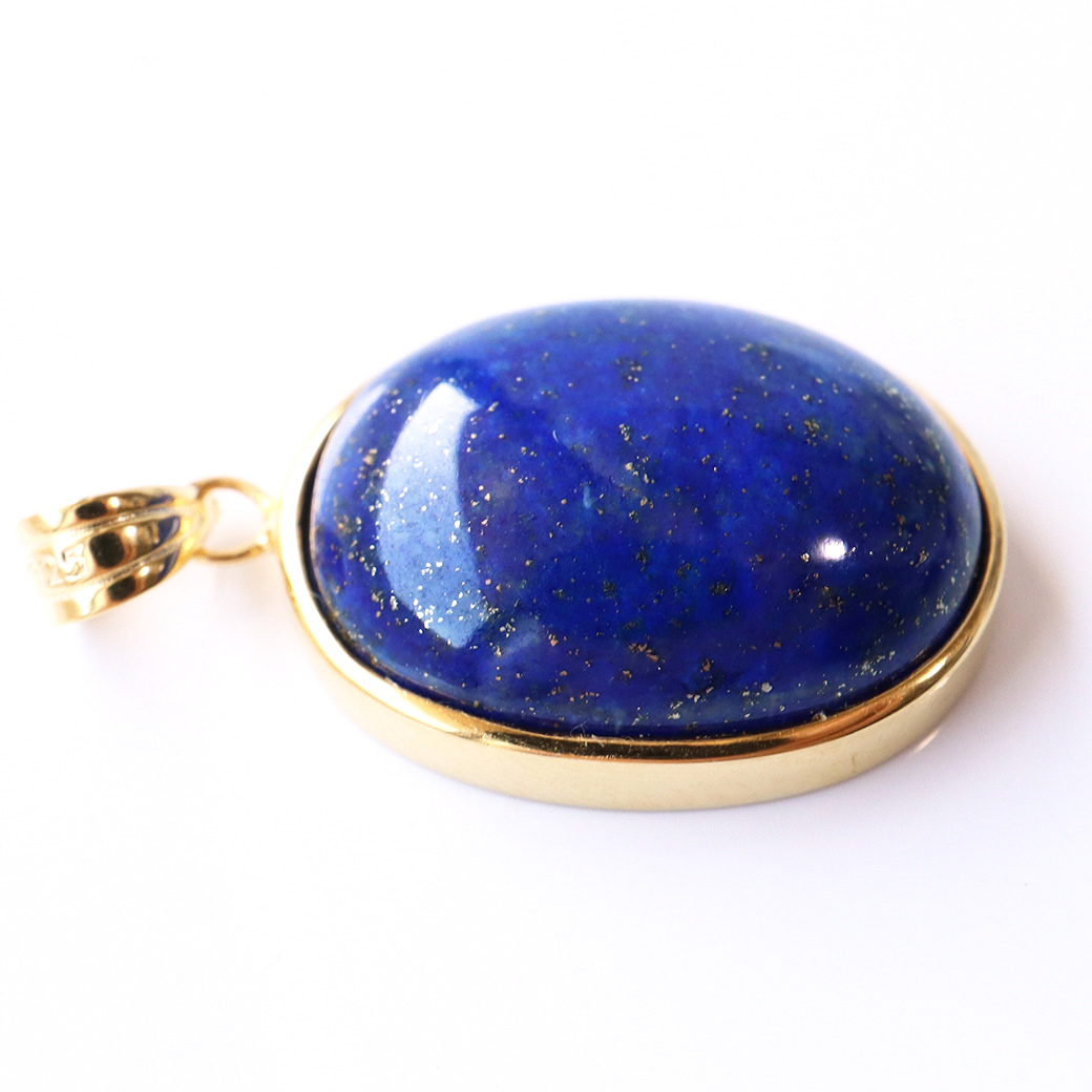 天然 ラピスラズリ ペンダント Silver925 チェーン付き パワーストーン 1点物