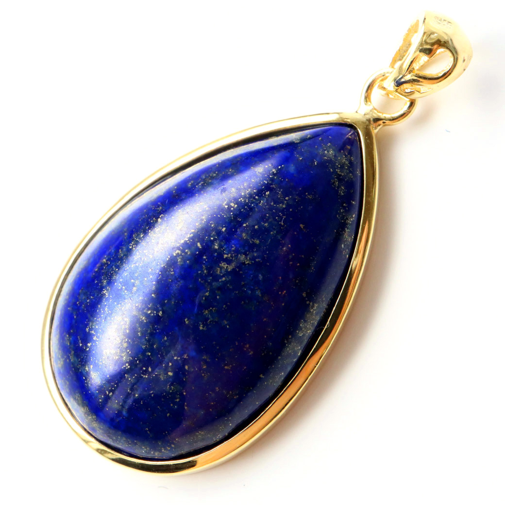 天然 ラピスラズリ ペンダント Silver925 チェーン付き パワーストーン 1点物