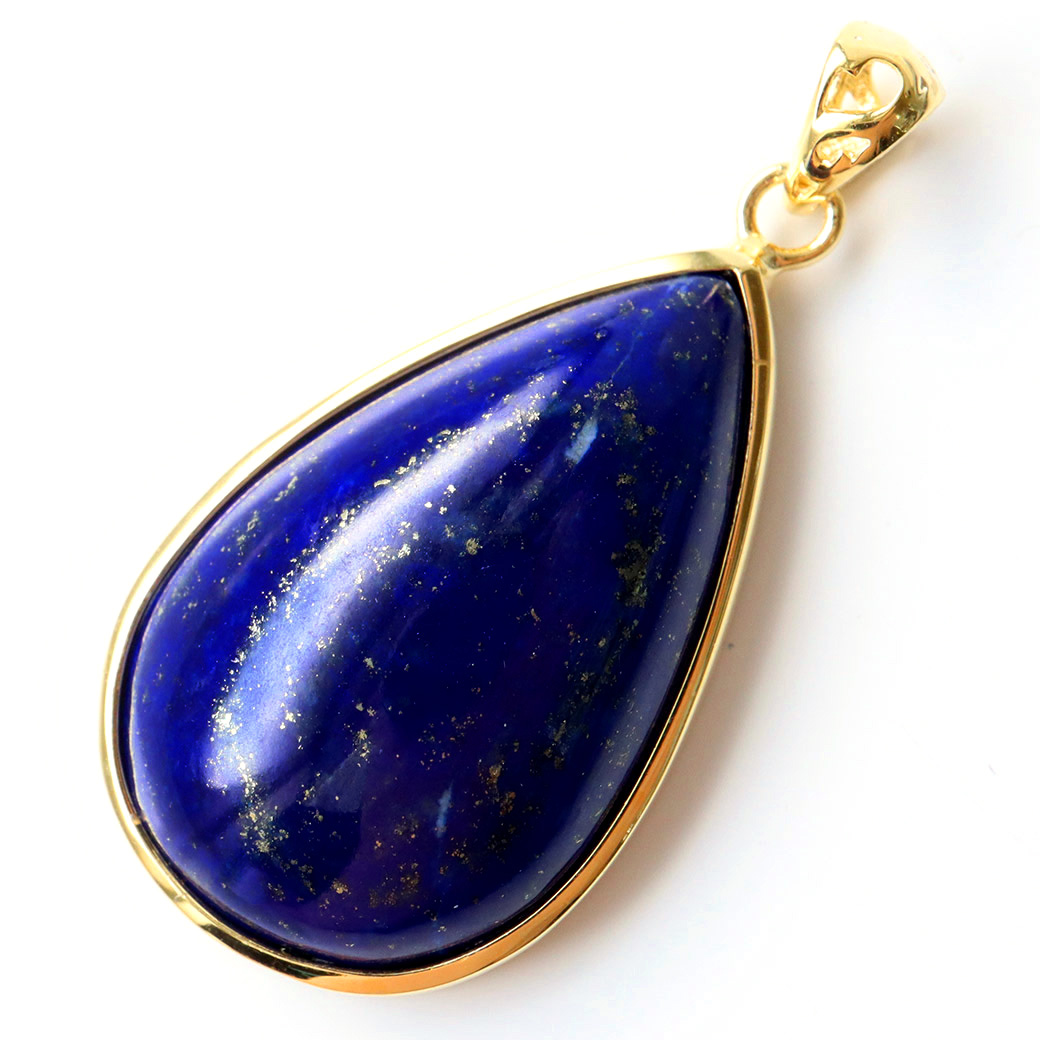 天然 ラピスラズリ ペンダント Silver925 チェーン付き パワーストーン 1点物