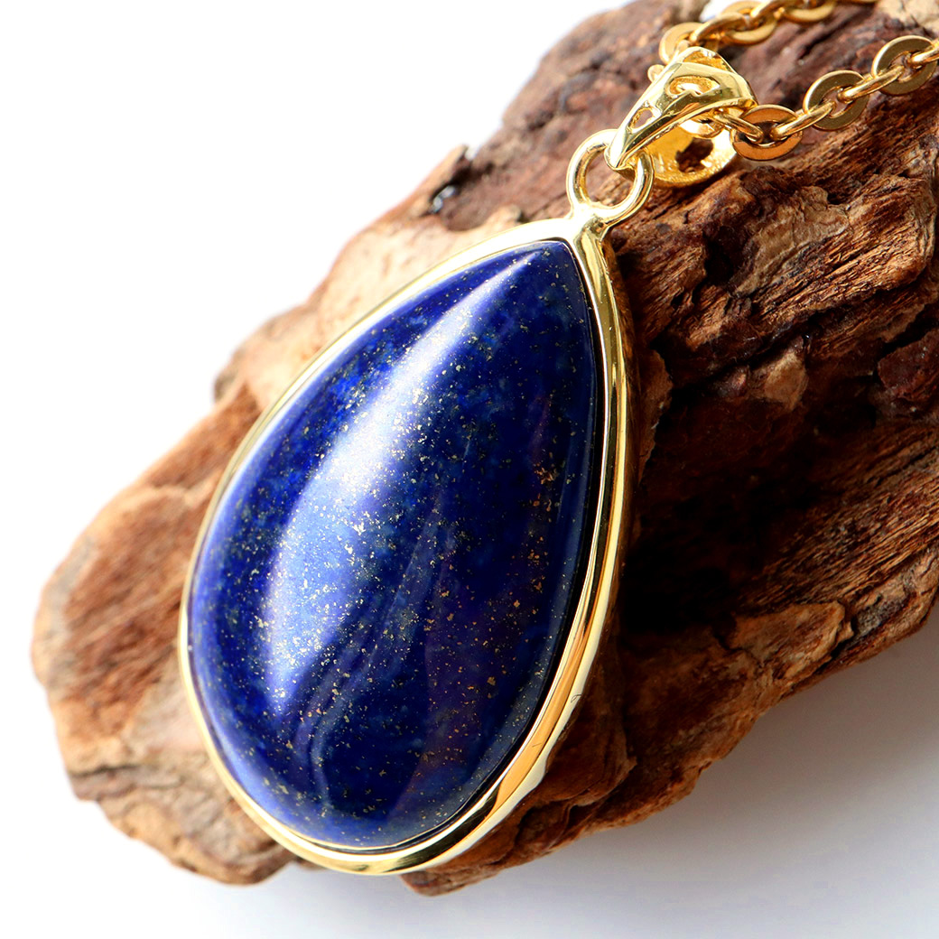 天然 ラピスラズリ ペンダント Silver925 チェーン付き パワーストーン 1点物
