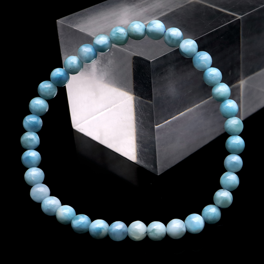 ラリマー ブレスレット 5mm ドミニカ産 1点物 天然石 ヒーリングストーン