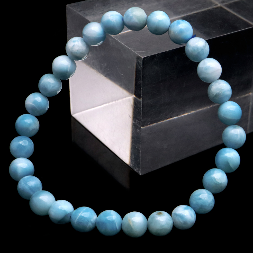 ラリマー ブレスレット 6.5mm ドミニカ産 1点物 天然石 ヒーリングストーン