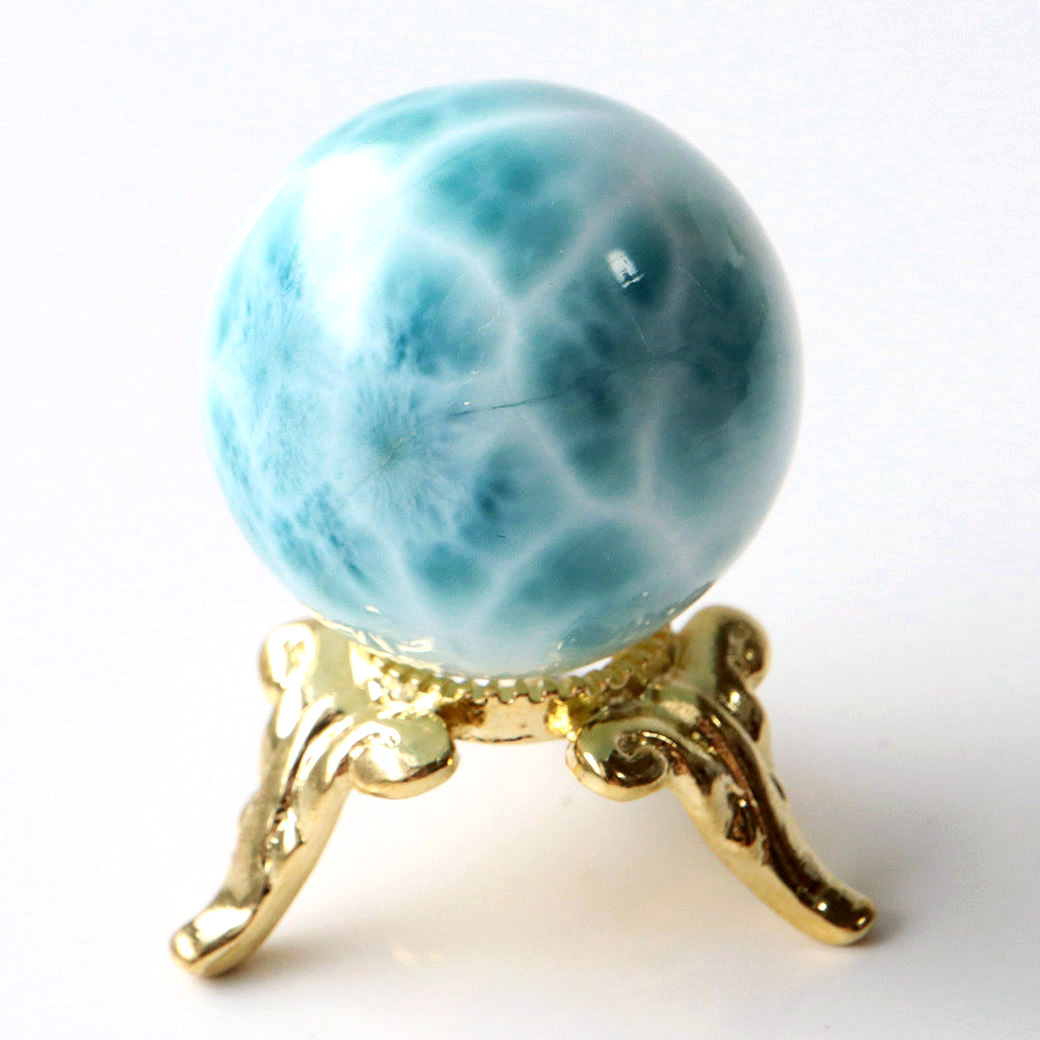 ラリマー 丸玉 ロイヤルクラス Srank カリブ海を連想させるスカイブルー ドミニカ産