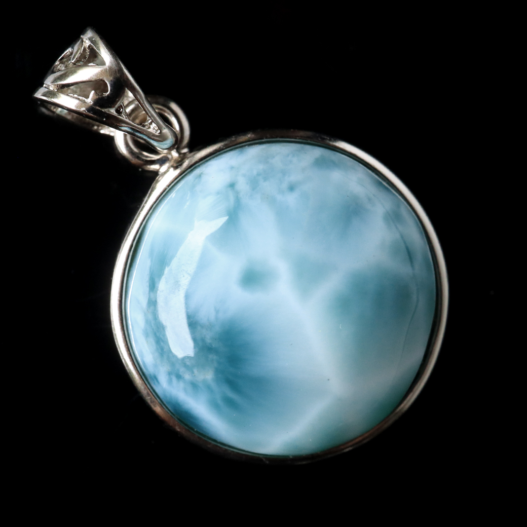 ラリマー ネックレス 天然石 ペンダント トップ ハート Silver925 AAA スカイブルー ドミニカ産 パワーストーン ブルー