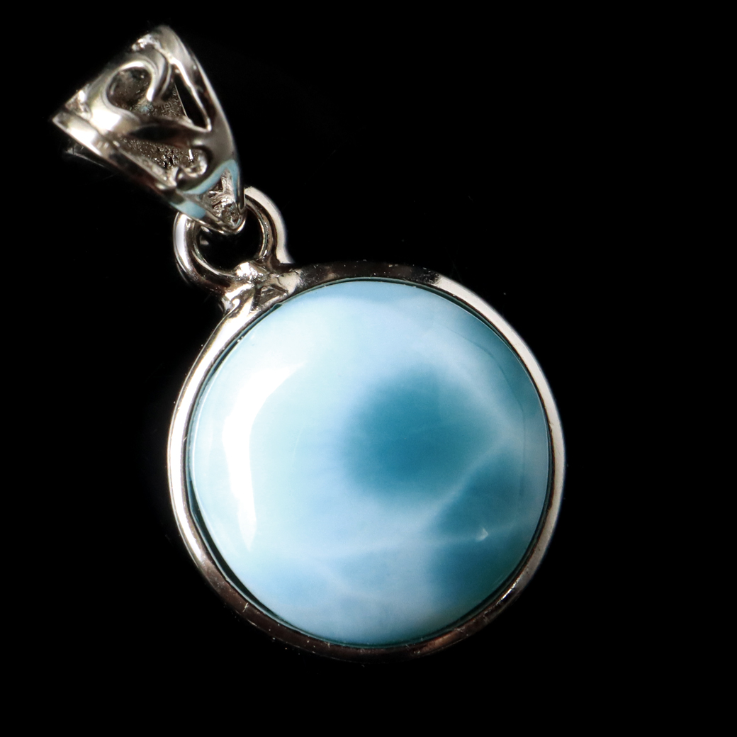 ラリマー ネックレス 天然石 ペンダント トップ ハート Silver925 AAA スカイブルー ドミニカ産 パワーストーン ブルー