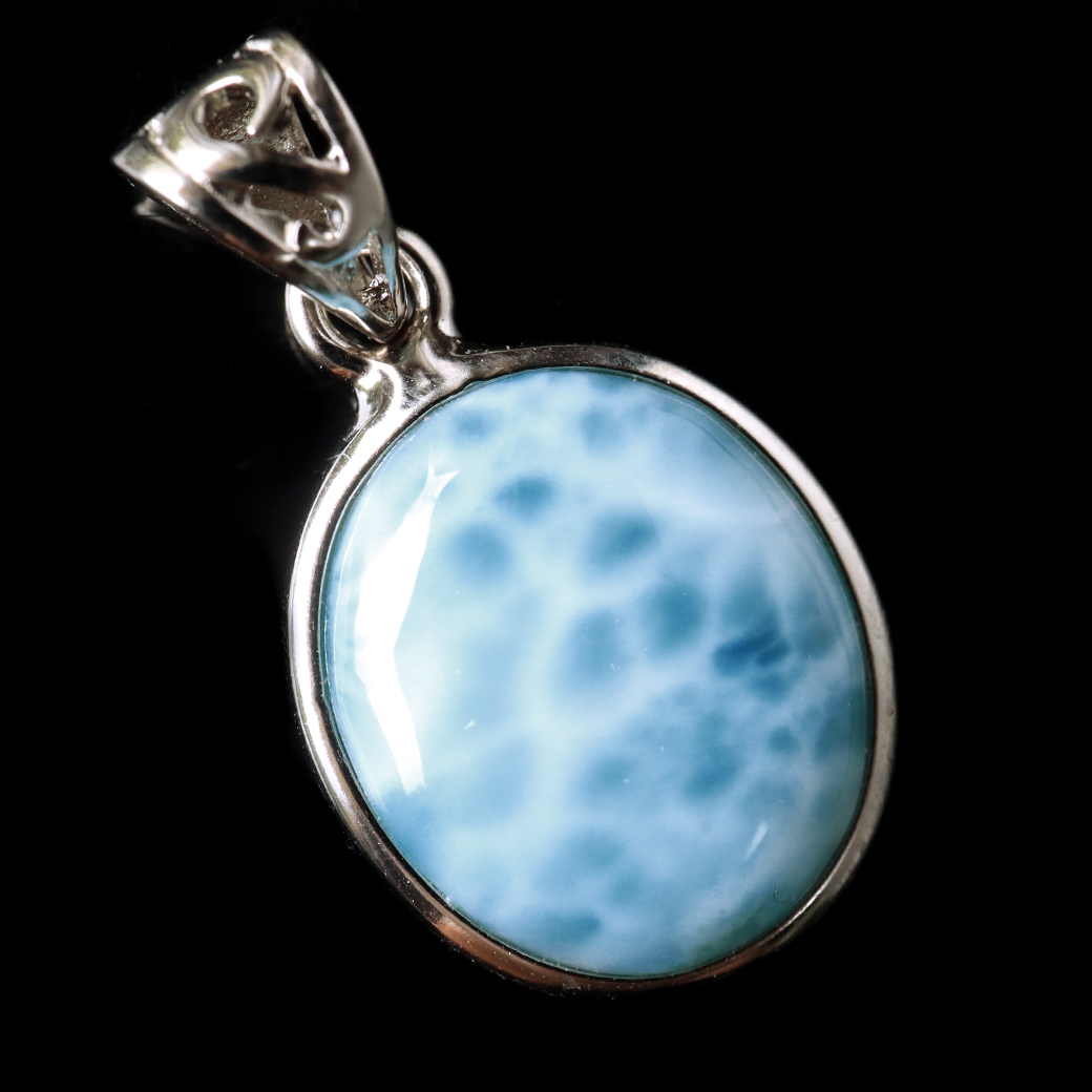 ラリマー ネックレス 天然石 ペンダント トップ ハート Silver925 AAA スカイブルー ドミニカ産 パワーストーン ブルー