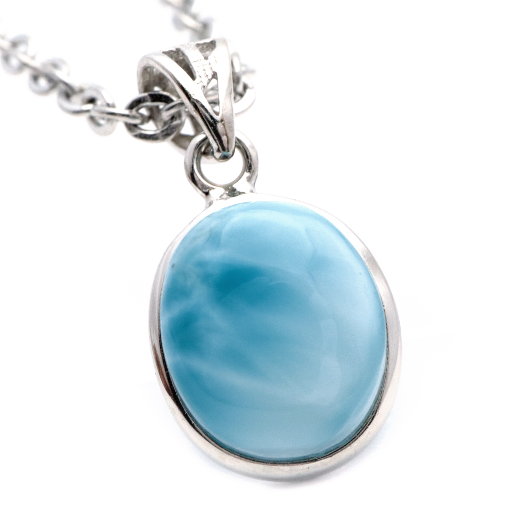 ラリマー ネックレス 天然石 ペンダント Silver925 ロイヤルクラス Srank スカイブルー ドミニカ産