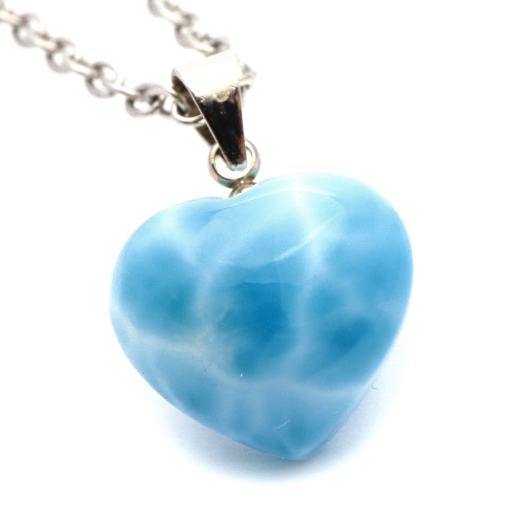 ラリマー ネックレス 天然石 ペンダント ハート かわいい ロイヤルクラス Srank スカイブルー ドミニカ産 パワーストーン