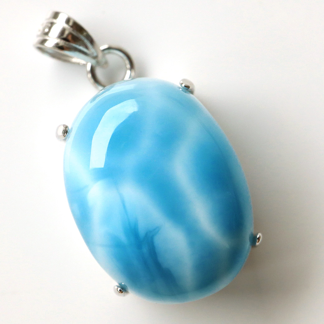 ラリマー ペンダント ロイヤルクラス Srank カリブ海を連想させるスカイブルー ドミニカ産 Silver925 チェーン付き