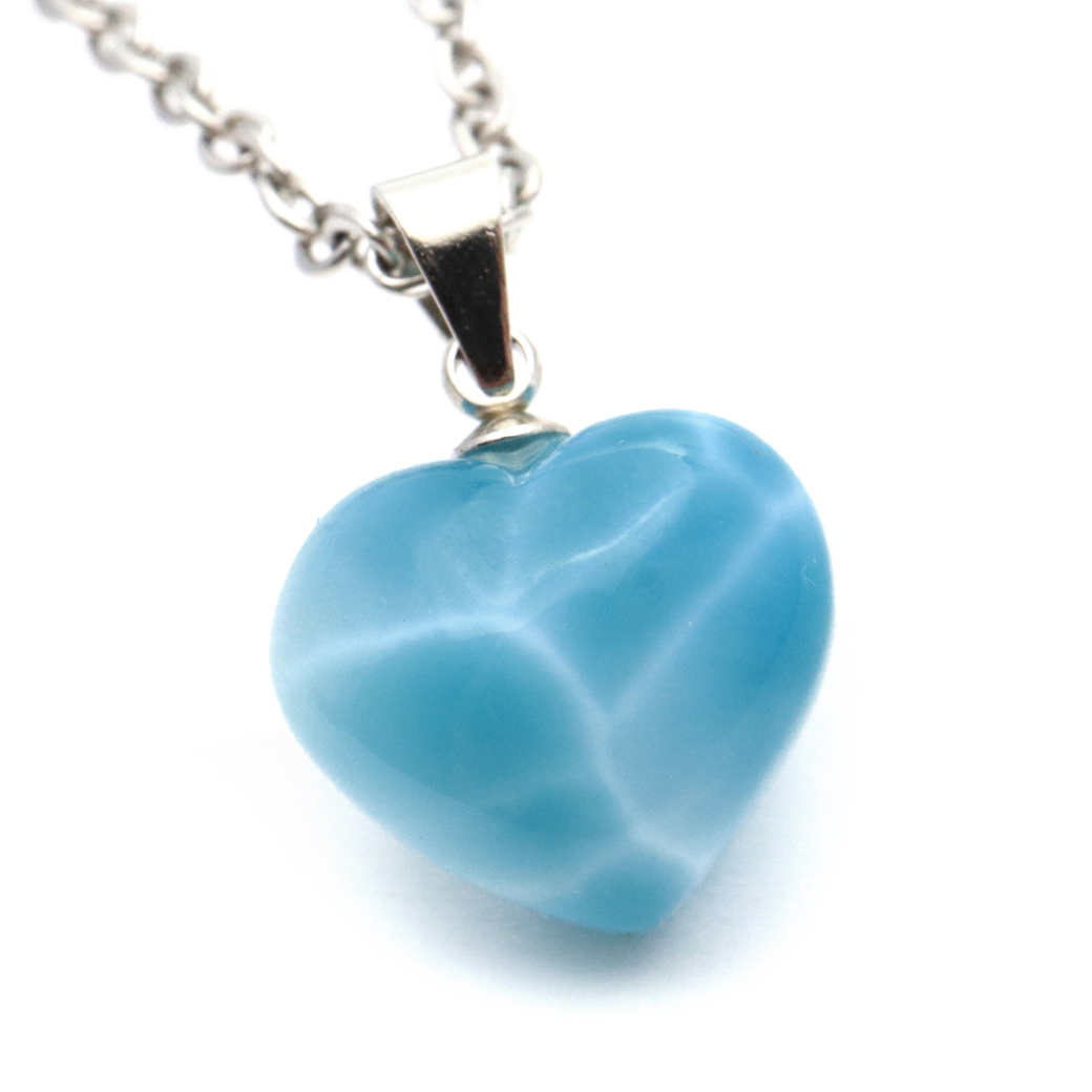 ラリマー ネックレス 天然石 ペンダント ハート かわいい ロイヤルクラス Srank スカイブルー ドミニカ産 パワーストーン