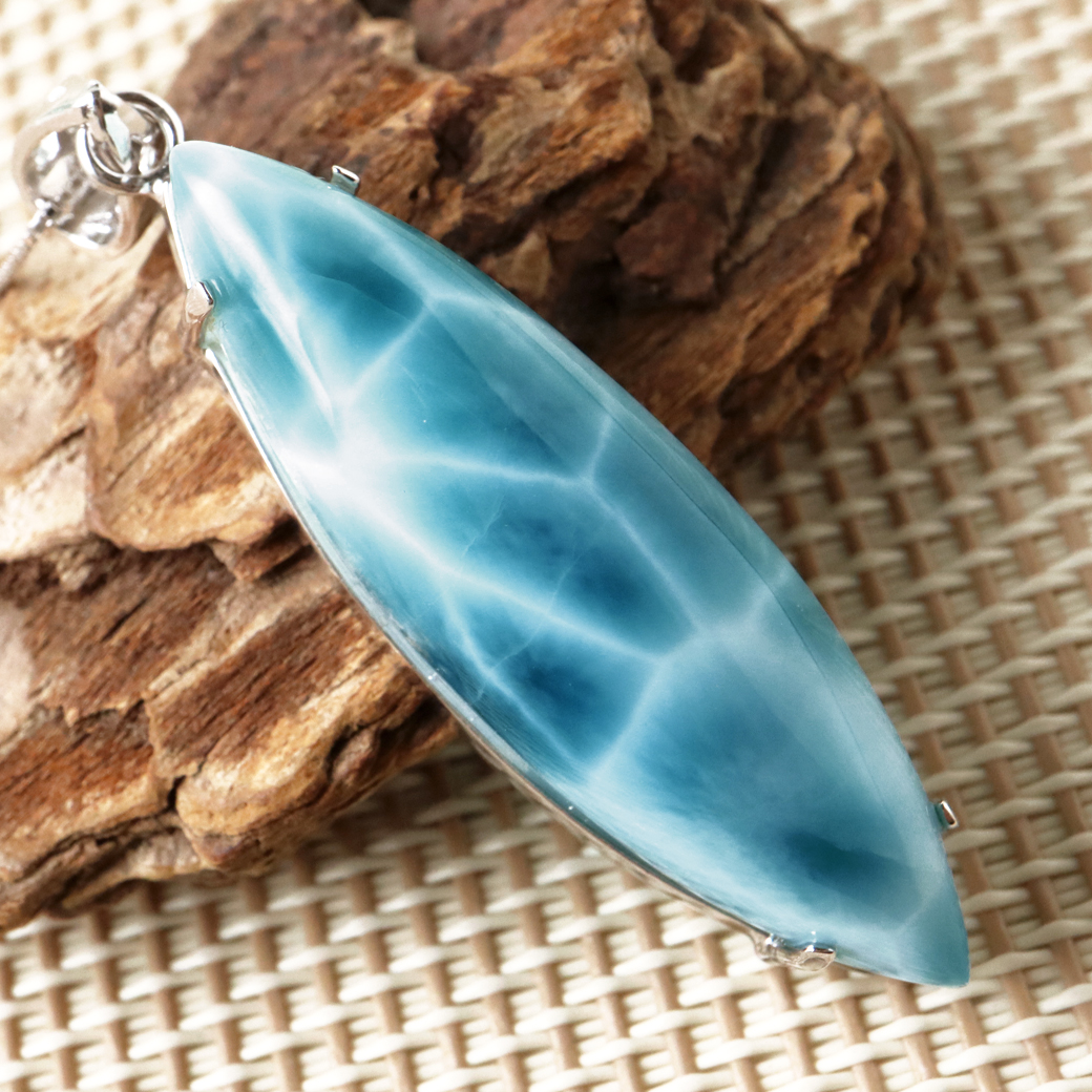 ラリマー ネックレス 天然石  ペンダント Silver925 ロイヤルクラス SSrank カリブ海を連想させるスカイブルー ドミニカ産