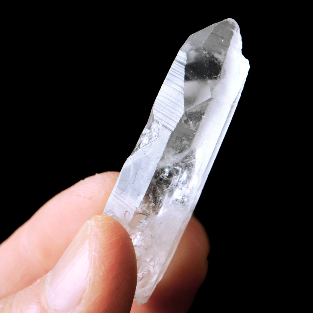 レムリアンシード 水晶 ポイント 幅50mm ライトニング水晶 雷水晶 単結晶 天然石 ブラジル ミナスジェライス州