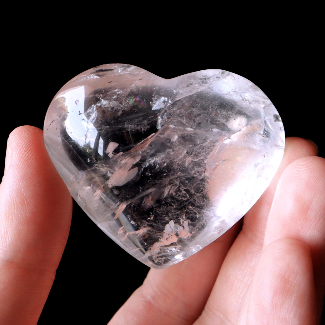 レムリアンシード 虹入り ハート 置き物 水晶 天然石 ブラジル バイーア産 スピリチュアル クリスタル crystal 浄化 かわいい