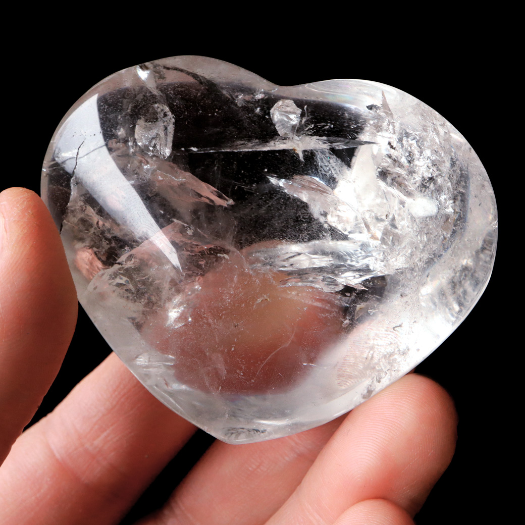 レムリアンシード 虹入り ハート 置き物 水晶 天然石 ブラジル バイーア産 スピリチュアル クリスタル crystal 浄化 かわいい