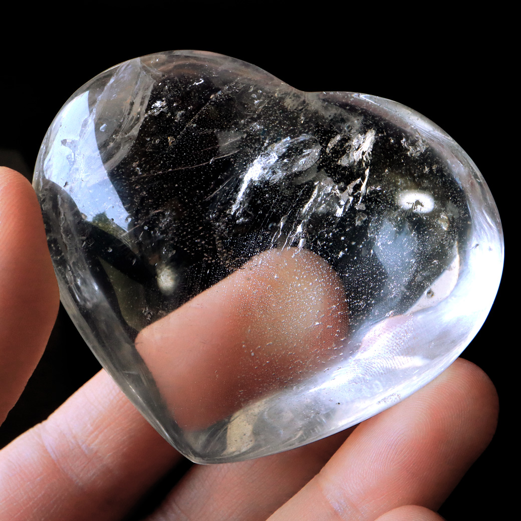 レムリアンシード 虹入り ハート 置き物 水晶 天然石 ブラジル バイーア産 スピリチュアル クリスタル crystal 浄化 かわいい