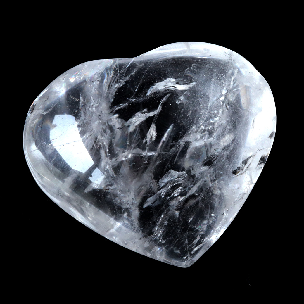 レムリアンシード 虹入り ハート 置き物 水晶 天然石 ブラジル バイーア産 スピリチュアル クリスタル crystal 浄化 かわいい 1点もの