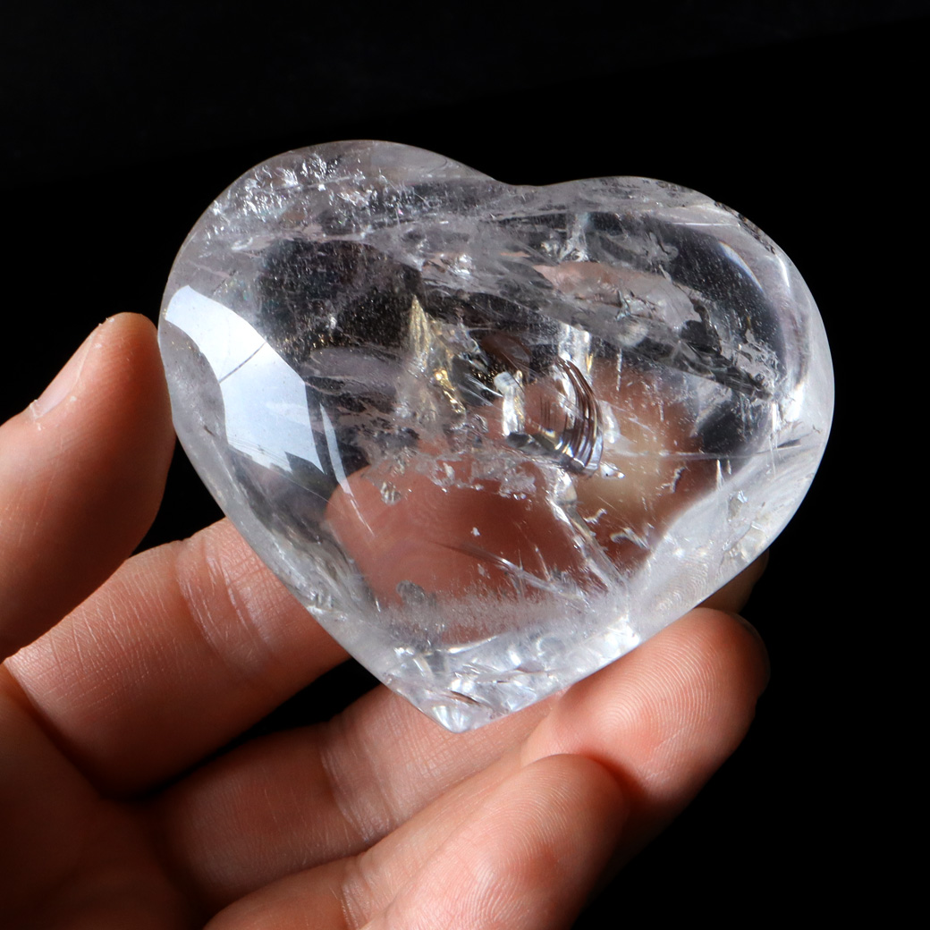 レムリアンシード 虹入り ハート 置き物 水晶 天然石 ブラジル バイーア産 スピリチュアル クリスタル crystal 浄化 かわいい 1点もの