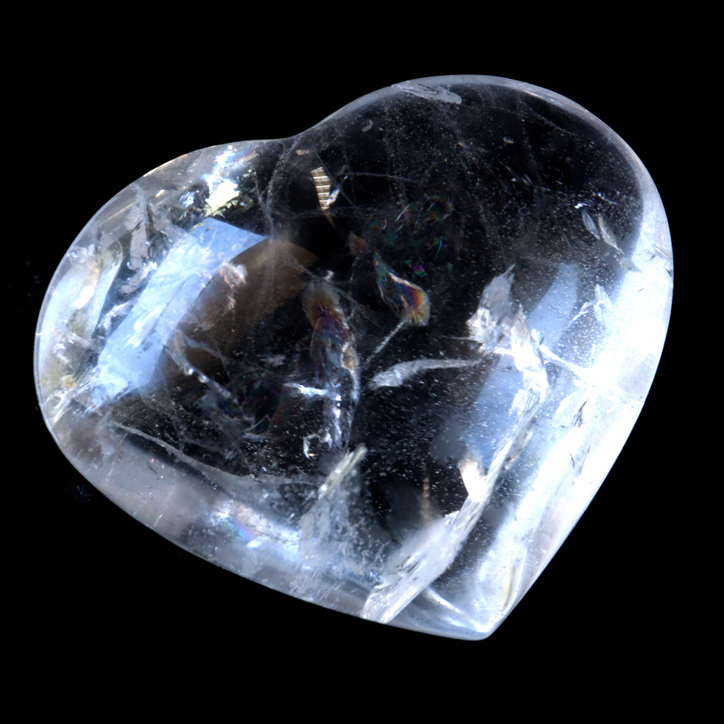 レムリアンシード 虹入り ハート 置き物 98g 水晶 天然石 ブラジル バイーア州 アレグレ産 スピリチュアル クリスタル