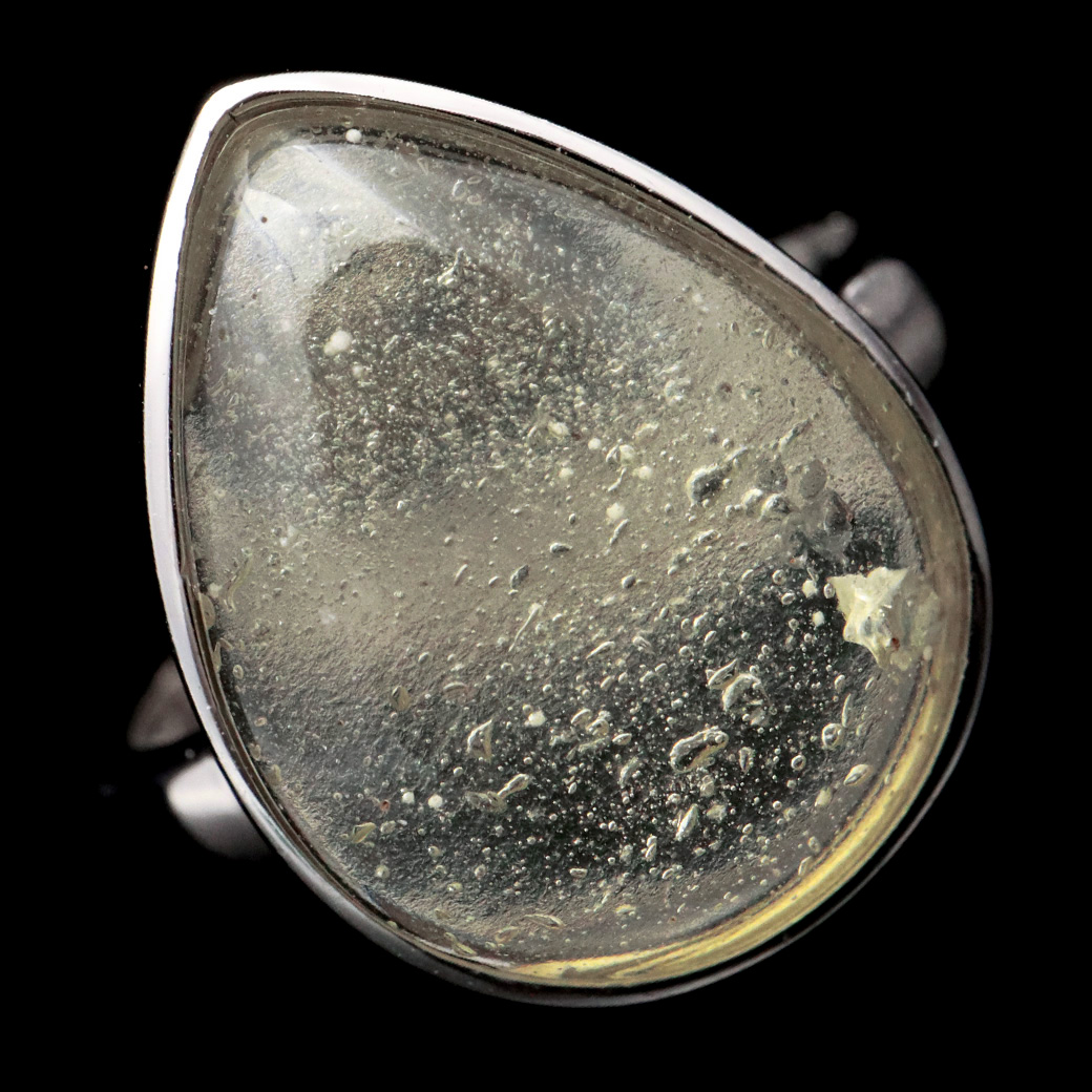 リビアングラス 指輪 リング レディース インパクトガラス エジプト リビア砂漠産 1点物 宇宙 ガラス パワーストーン 天然石