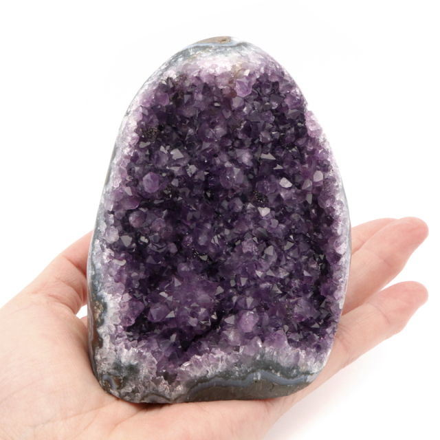 アメジスト クラスター 側面磨き AAA ドゥルーザ 紫水晶 置き物 原石 310g ウルグアイ産 天然石 1点物 2月 誕生石 天然石 amethyst 