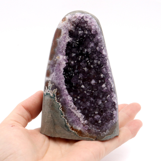 アメジスト クラスター 側面磨き AAA ドゥルーザ 紫水晶 置き物 原石 ウルグアイ産 天然石 1点物 2月 誕生石 天然石 amethyst