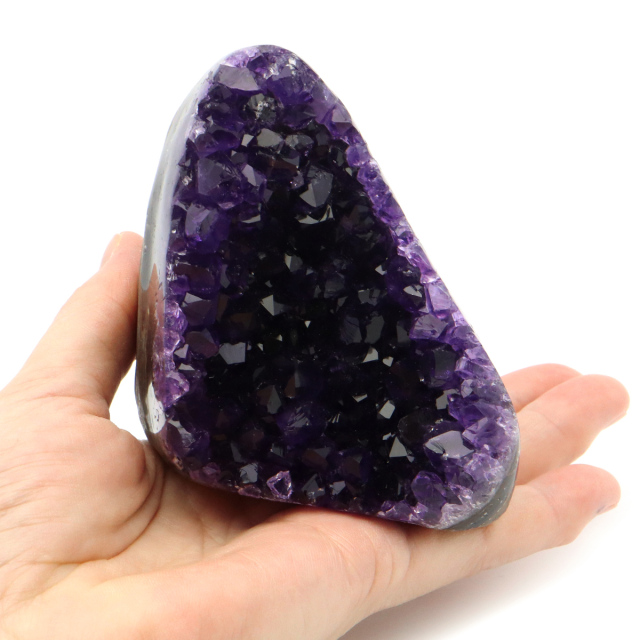 アメジスト クラスター 側面磨き エクストラ グレード EX ドゥルーザ 紫水晶 置き物 原石 ウルグアイ産 天然石 1点物 2月 誕生石