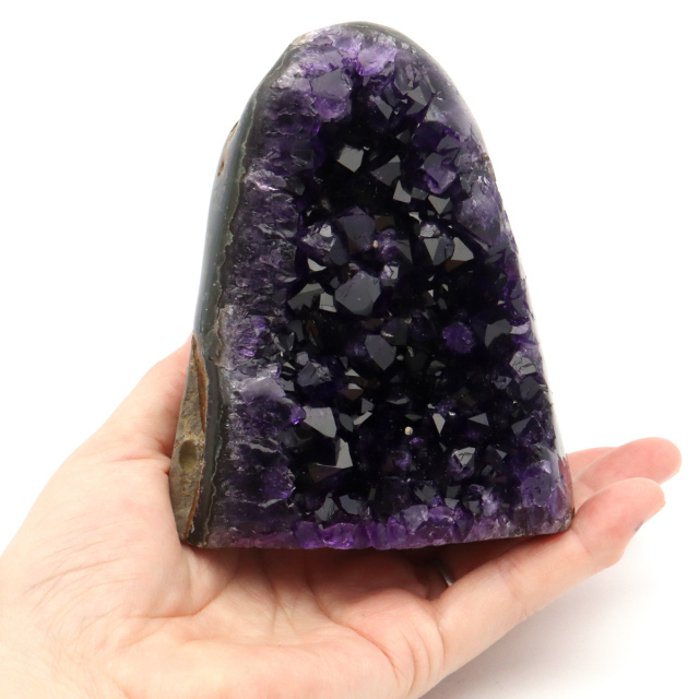 アメジスト クラスター 側面磨き エクストラ グレード EX ドゥルーザ 紫水晶 置き物 原石 ウルグアイ産 天然石 1点物 2月 誕生石