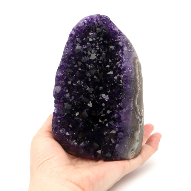 アメジスト クラスター 側面磨き エクストラ グレード EX ドゥルーザ 紫水晶 置き物 原石 ウルグアイ産 天然石 1点物 2月 誕生石