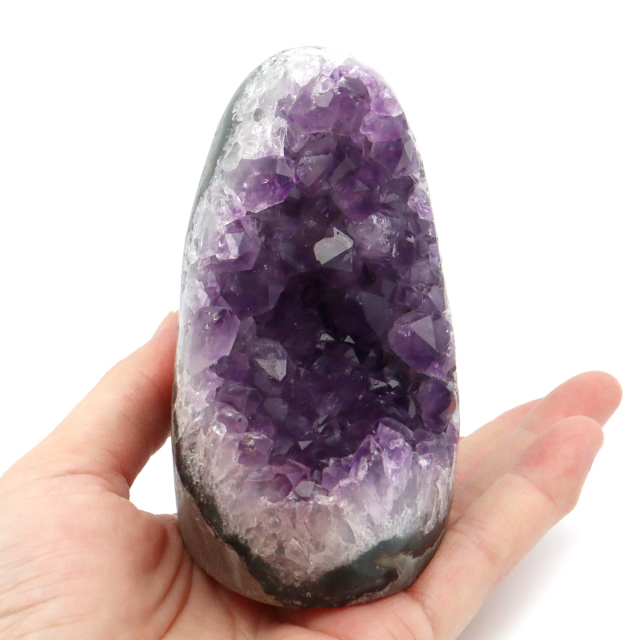 アメジスト クラスター 側面磨き AAA ドゥルーザ 紫水晶 置き物 原石 ウルグアイ産 天然石 1点物 2月 誕生石 天然石 amethyst