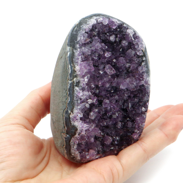 アメジスト クラスター 側面磨き AAA ドゥルーザ 紫水晶 置き物 原石 ウルグアイ産 天然石 1点物 2月 誕生石 天然石 amethyst