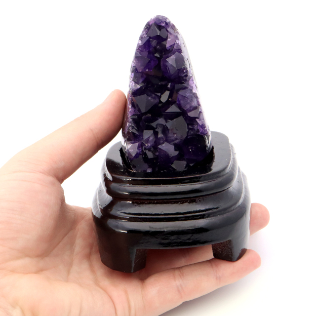 アメジスト クラスター 側面磨き 台座付き 紫水晶 置き物 原石ウルグアイ産 天然石 AAA 1点物 2月 誕生石