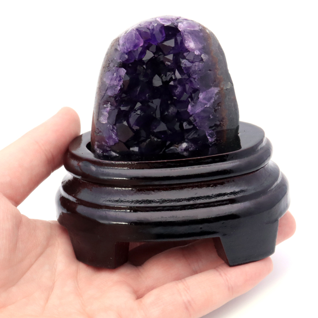 アメジスト クラスター 側面磨き 台座付き 紫水晶 置き物 原石ウルグアイ産 天然石 AAA 1点物 2月 誕生石
