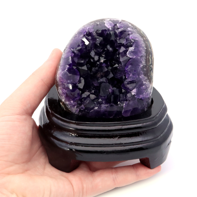 アメジスト クラスター 側面磨き 台座付き 紫水晶 置き物 原石ウルグアイ産 天然石 AAA 1点物 2月 誕生石