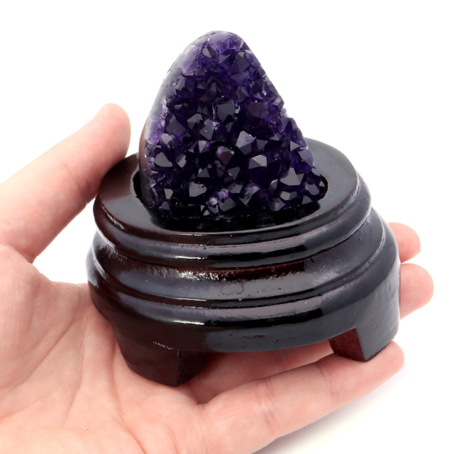 アメジスト クラスター 側面磨き 台座付き 紫水晶 置き物 原石ウルグアイ産 天然石 AAA 1点物 2月 誕生石