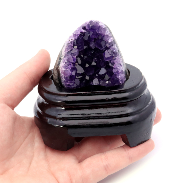 アメジスト クラスター 側面磨き 台座付き 紫水晶 置き物 原石ウルグアイ産 天然石 AAA 1点物 2月 誕生石