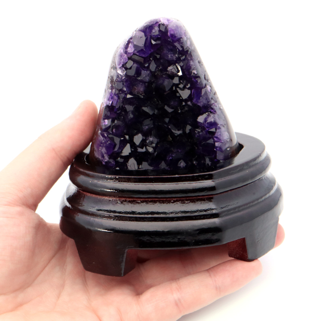 アメジスト クラスター 側面磨き 台座付き 紫水晶 置き物 原石ウルグアイ産 天然石 AAA 1点物 2月 誕生石