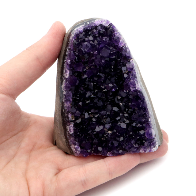 アメジスト クラスター 側面磨き 紫水晶 置き物 原石 ウルグアイ産 天然石 AAA 1点物 2月 誕生石