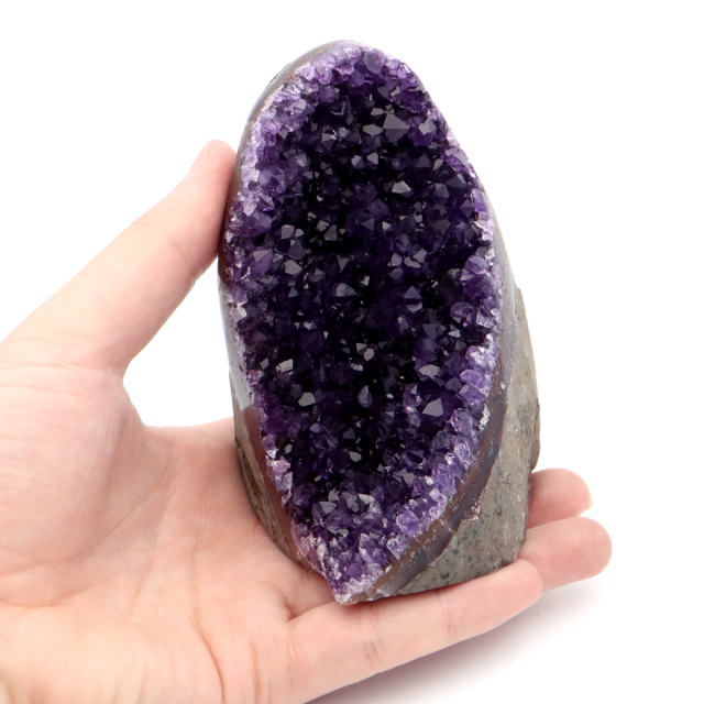 アメジスト クラスター 側面磨き 紫水晶 置き物 原石 ウルグアイ産 天然石 AAA 1点物 2月 誕生石