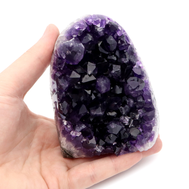 アメジスト クラスター 側面磨き 紫水晶 置き物 原石 ウルグアイ産 天然石 AAA 1点物 2月 誕生石