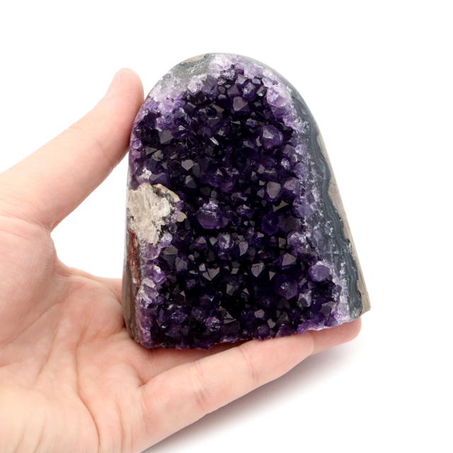 アメジスト クラスター 側面磨き 紫水晶 置き物 原石 ウルグアイ産 天然石 AAA 1点物 2月 誕生石